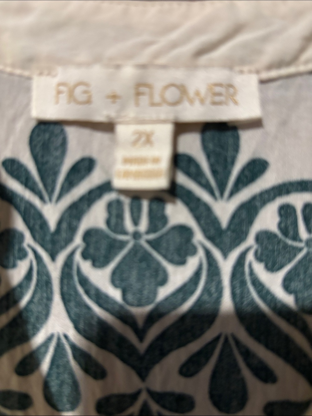 fig and flower Ivory Midi Dress with Teal Floral Embroidery - Picture 3 of 3